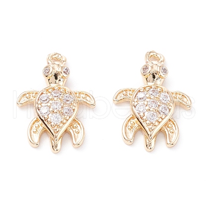 Rack Plating Brass Micro Pave Cubic Zirconia Pendants ZIRC-C026-07LG-1