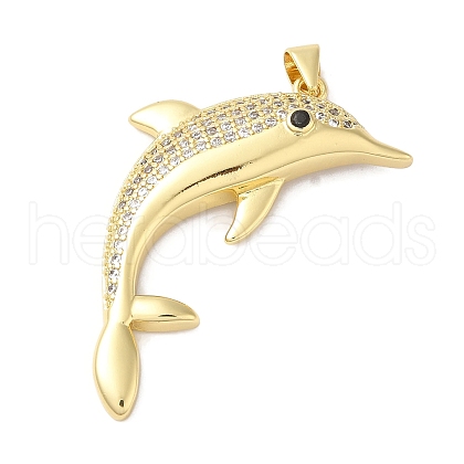 Rack Plating Brass & Clear Cubic Zirconia Pendants KK-L216-067G-1