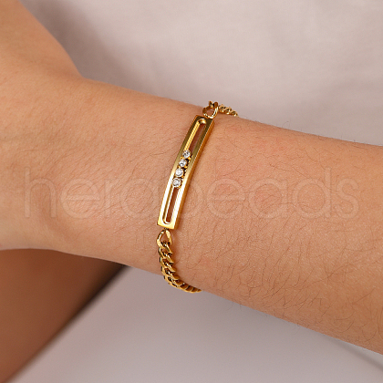 Stainless Steel Rectangle Link Bracelets MD0269-1
