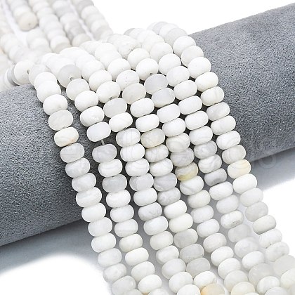 Natural White Crazy Agate Beads Strands G-P575-A04-8x5mm-03-1