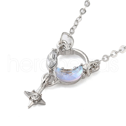 Star & Moom Alloy Pendant Necklaces NJEW-L121-02P-1