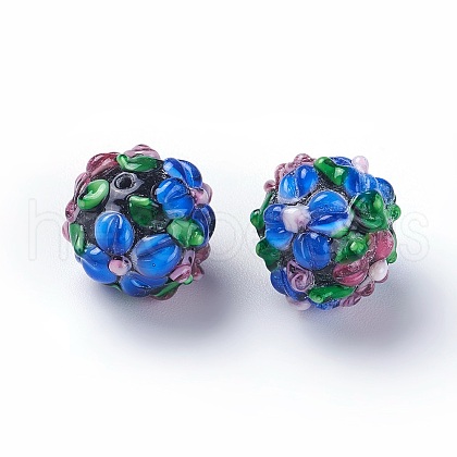 Handmade Bumpy Lampwork Beads LAMP-E021-07D-1