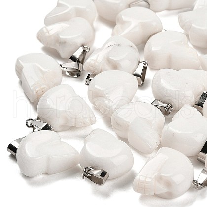 Natural White Jade Pendants G-Z067-02P-11-1