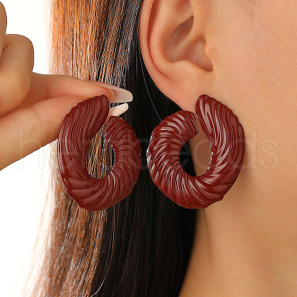 Spray Printed Alloy Stud Earrings WG1C64B-09-1