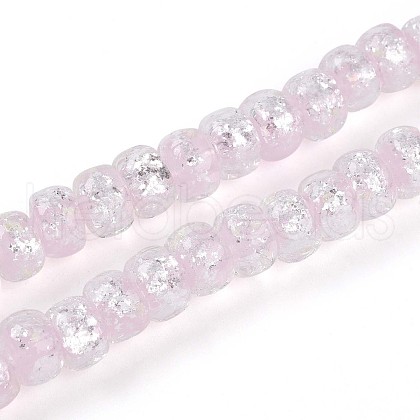 Luminous Handmade Silver Foil Glass Beads Strands FOIL-N029-02B-02-1