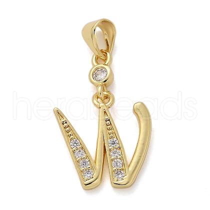 Brass Micro Pave Cubic Zirconia Pendants KK-M319-02G-W-1