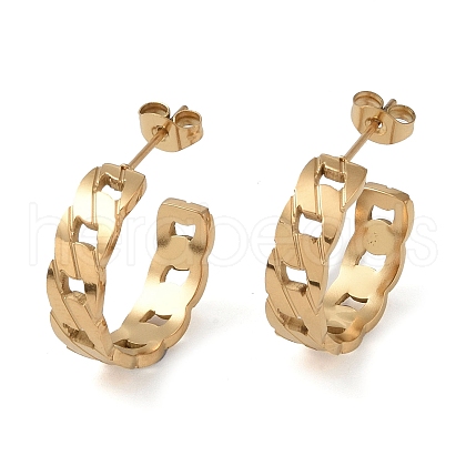 304 Stainless Steel Studs Earrings EJEW-K278-05G-1
