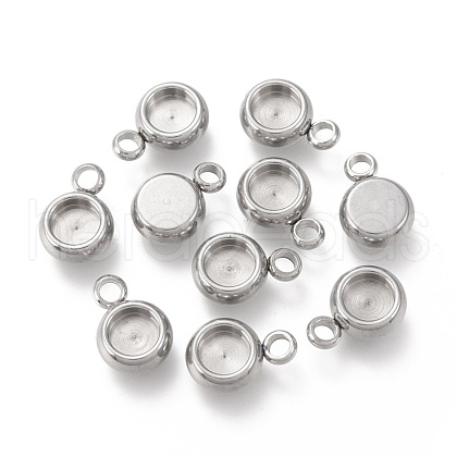 Non-Tarnish 304 Stainless Steel Pendant Cabochon Settings STAS-I162-01A-P-1