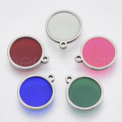 201 Stainless Steel Pendants STAS-R100-45B-1