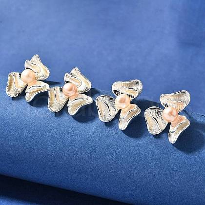 Mother's Day Jewellery Natural Pearl Ear Studs EJEW-L099-04S-1