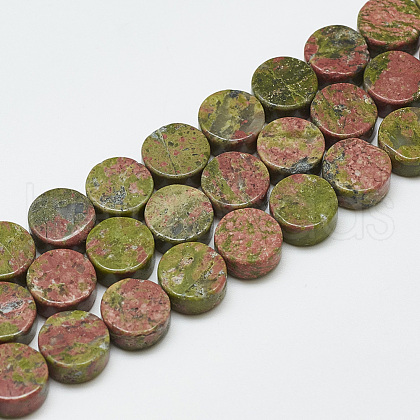 Natural Unakite Beads Strands G-T122-03I-1