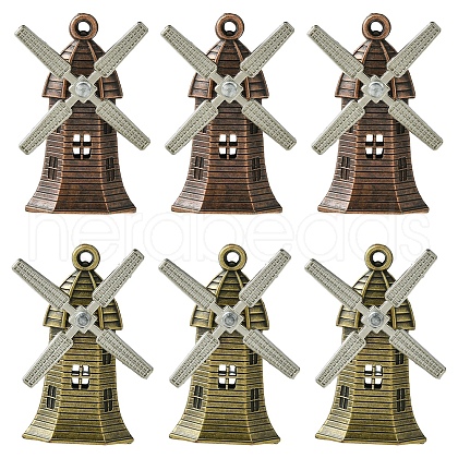 6Pcs 2 Colors Tibetan Style Alloy Pendants FIND-FS0002-56-1