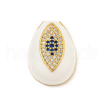 Rack Plating Brass Micro Pave Cubic Zirconia Pendants KK-P277-28G-02-1