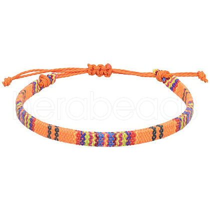 Adjustable Bohemian Style Cotton & Linen Cord Braided Bracelets for Friendship OB0004-21-1