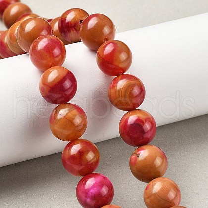 Natural Multi-Color Agate Beads Strands G-A261-B12-14mm-1