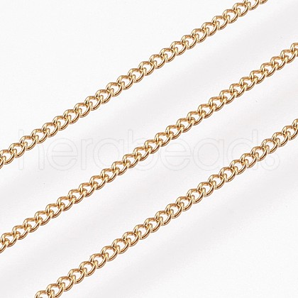 Ion Plating(IP) Handmade 304 Stainless Steel Curb Chains STAS-P200-26G-1