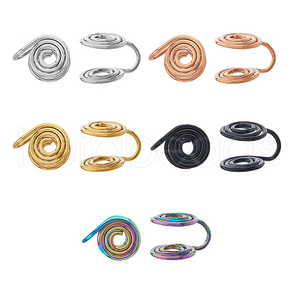 FIBLOOM 10Pcs 5 Colors Stainless Steel Cuff Earrings EJEW-FI0003-32-1
