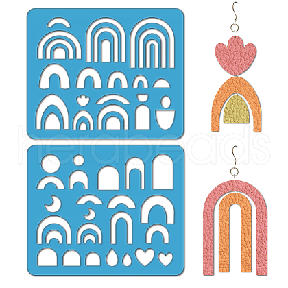 2Pcs 2 Style Acrylic Earring Handwork Template DIY-WH0573-003-1
