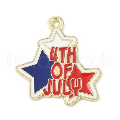 Independence Day Alloy Enamel Pandants FIND-M083-05D-G-1
