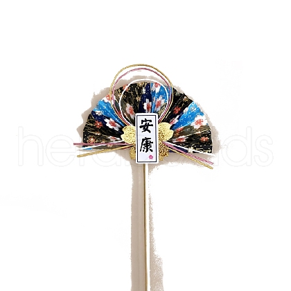 Paper Japanese Fan Flower Stick for New Year's Day Party Decoration PW-WG9F907-07-1