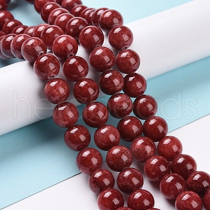 Dyed Natural Jade Beads Strands G-D434-6mm-08-1-1