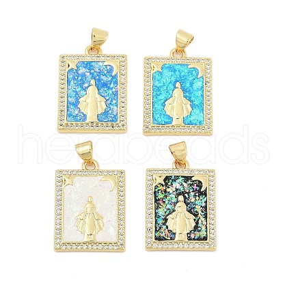 Brass Micro Pave Cubic Zirconia Pendants KK-I723-11G-1
