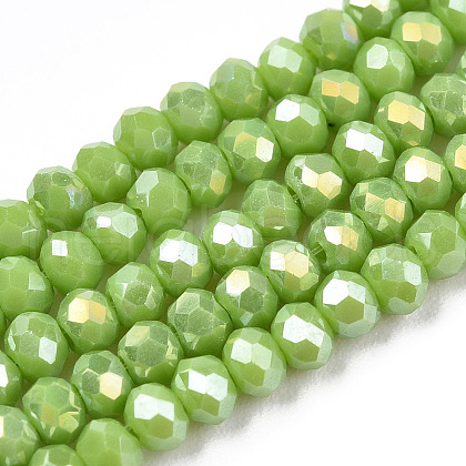 Electroplate Glass Beads Strands EGLA-A034-P1mm-B24-1