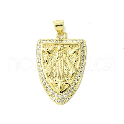 Real 18K Gold Plated Brass Micro Pave Cubic Zirconia Pendants KK-H472-15G-02-1