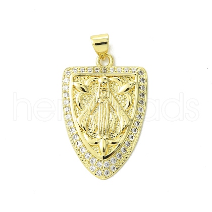 Mother's Day Real 18K Gold Plated Brass Micro Pave Cubic Zirconia Pendants KK-H472-15G-02-1