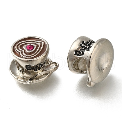 Mother's Day Rack Plating Alloy Enamel European Beads PALLOY-A009-23P-1