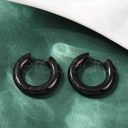 202 Stainless Steel Polishing Hoop Earrings EJEW-M106-02EB-04-1