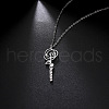 Rose with Word 304 Stainless Steel Pendant Necklaces for Women FS-WG05275-01-3