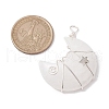 Natural Quartz Crystal Copper Wire Wrapped Pendants PALLOY-JF02686-05-2