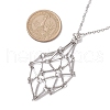 201 Stainless Steel Crystal Stone Cage Pendant Necklaces NJEW-JN04754-3