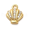 925 Sterling Silver Micro Pave Clear Cubic Zirconia Shell Shaped Charms STER-U009-09G-01-1