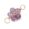 10Pcs 10 Styles Natural Amazonite & Apatite & Rose Quartz & Amethyst & Red Agate Faceted Round Beaded Flower Connector Charms PALLOY-JF03605-6