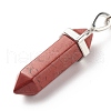 Natural Mixed Stone Double Terminal Pointed Pendants PALLOY-JF01776-4