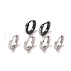 3 Pairs 3 Styles 304 Stainless Steel Clay Crystal Rhinestone Huggie Hoop Earrings for Women EJEW-K279-08A-P-2