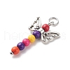 Synthetic Turquoise Beads Pendant PALLOY-JF01918-4