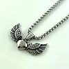Fashionable Stainless Steel Heart with Angel Wings Pendant Necklaces for Men HL3992-3