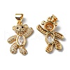 Rack Plating Brass Micro Pave Cubic Zirconia Pendants KK-P235-05G-2