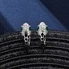 925 Sterling Silver Cubic Zirconia Hoop Earrings EJEW-F368-02P-3