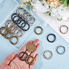 SOFPLATE 24pcs 4 colors Zinc Alloy Spring Gate Rings FIND-SP0001-54-3