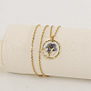 Alloy & Plastic Inner Flower Flat Round Pendant Necklaces FS-WG8915D-06-1