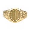 304 Stainless Steel Oval Open Cuff Ring RJEW-T023-54G-1