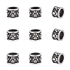 Unicraftale 10Pcs Column with Paw Print 304 Stainless Steel European Beads STAS-UN0060-10-1