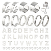  DIY Initial Letter Alphabet Charm Ring Making Kit STAS-NB0001-86-1