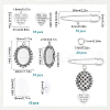 SUNNYCLUE 60Pcs 5 Styles Tibetan Style Alloy Pendants with Iron Brooch Findings TIBE-SC0009-45A-2