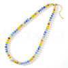 Elegant Imitation Pearl & Rondelle Natural Mixed Stone Beaded Necklaces FG9664-5-3
