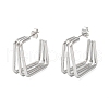 Tarnish Resistant 202 Stainless Steel Stud Earrings EJEW-A041-01P-1